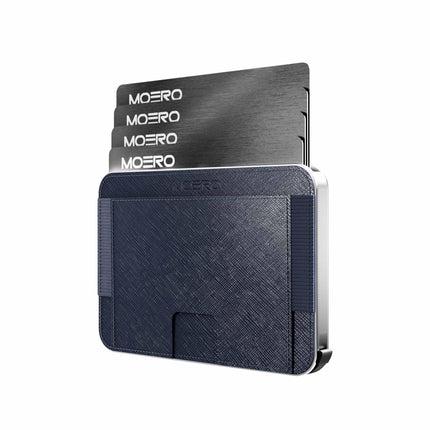Moero M2 Pro Saffiano Blue Portafoglio Slim M2 PRO SAFFIANO BLUE CARD GREY Moero 