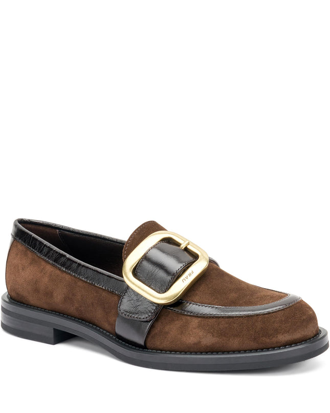 Mocassini Frau Donna Camoscio e Vernice Cacao 90A5 SOFTY CACAO Frau 