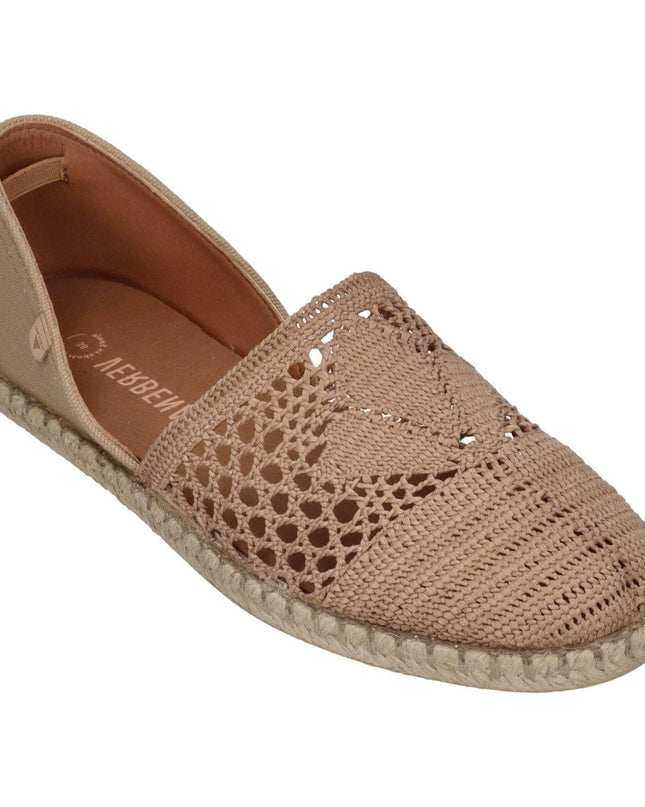 Verbenas Espadrillas Bassa da Donna in Tessuto Beige CARMEN CROCHET PIEDRA Verbenas 