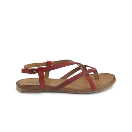 Vueva Sandali Infradito Flat Donna in Pelle Rosso - MARIO SPATARELLA