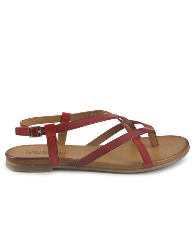 Vueva Sandali Infradito Flat Donna in Pelle Rosso - MARIO SPATARELLA