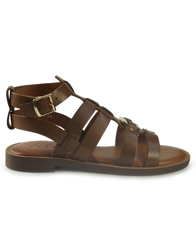 Vueva Sandali Flat Donna in Pelle Cuoio WD425R25 COGNAC Vueva 