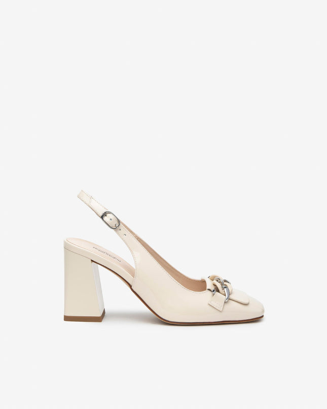 Nero Giardini Chanel in Pelle Vernice Latte E409490D LATTE 711 Nero Giardini 