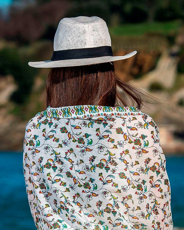 Foulard Pareo in Cotone Stampato Fantasia Giallo - MARIO SPATARELLA