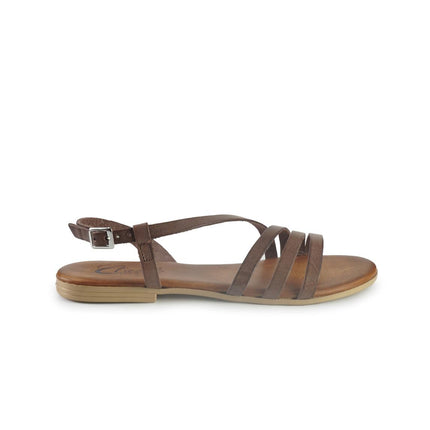 Sandali Bassi Flat Donna in Pelle Moro 2764 MORO Clanto 