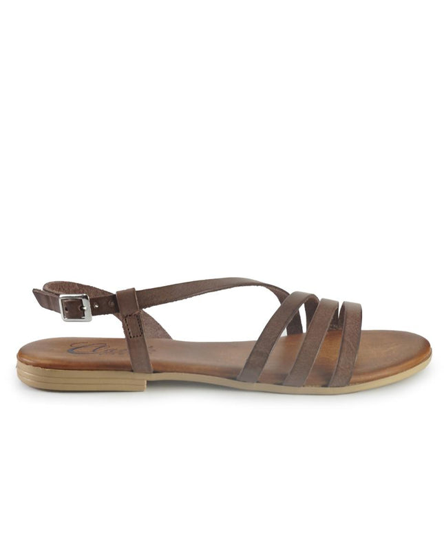 Sandali Bassi Flat Donna in Pelle Moro 2764 MORO Clanto 