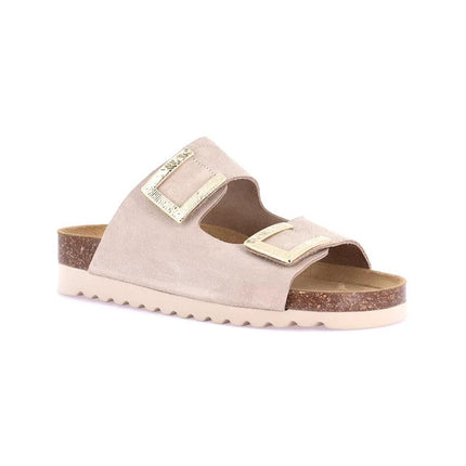 Grunland Sandali Donna Plantare Sughero Doppia Fibbia in Camoscio Beige CB0771 HOLA BEIGE Grunland 