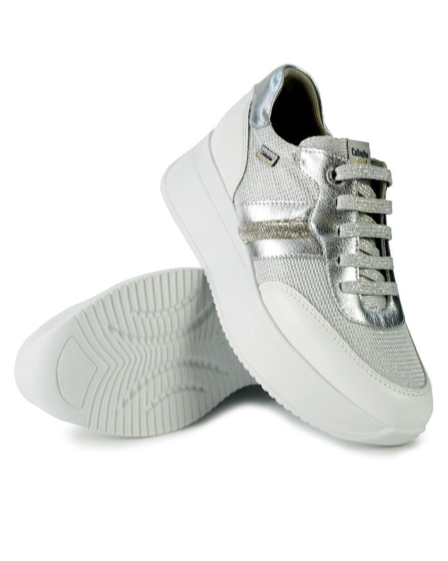 Callaghan Sneakers Donna in Pelle e Tessuto Argento 60302 BABYLON BLANCO Callaghan 