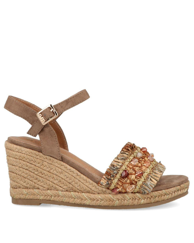 O-Joo Sandali Donna con Zeppa in Tessuto Sabbia GERI FLOWER SANDAL NATURAL O-JOO 