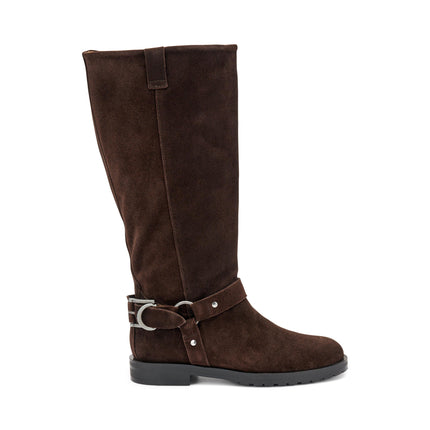 Frau Stivali Donna Cavallerizza con Sperone in Camoscio Cioccolato 87A5 VELOUR CHOCO Frau 