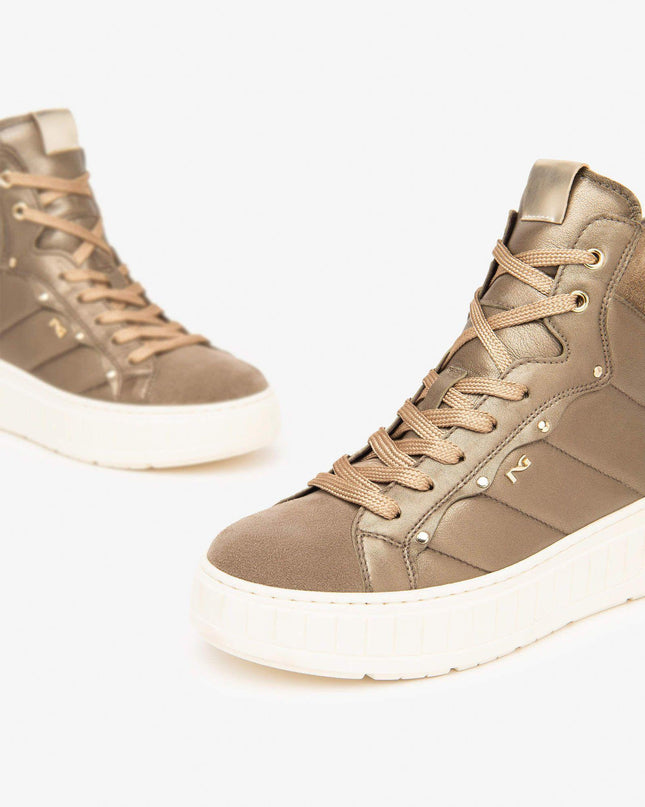 Nero Giardini Sneakers Alta Donna Platform in Pelle Argilla - MARIO SPATARELLA