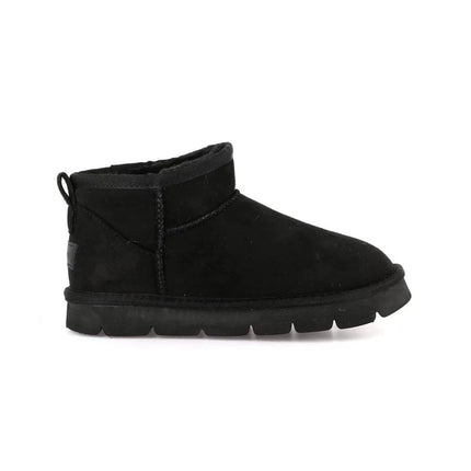 Short Sheepskin Boot Ultra Mini Nero - MARIO SPATARELLA