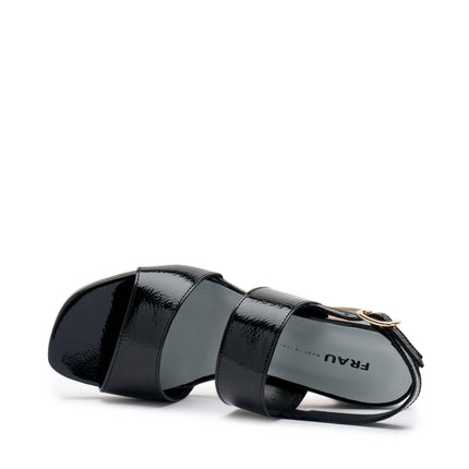 Frau Sandali Donna con Tacco in Vernice Nera 79T5 NERO Frau 