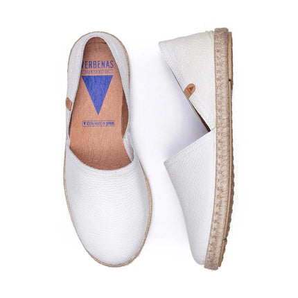 Verbenas Espadrillas Bassa da Donna in Pelle Bianca CARMEN NUCLEO WHITE Verbenas 