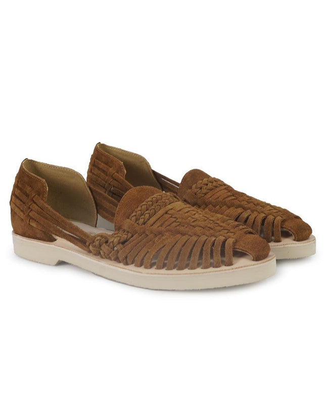 Huarache Mocassino Sandalo Donna in Camoscio Cuoio - MARIO SPATARELLA