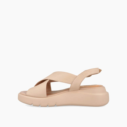 Impronte Sandali Donna con Zeppa in Pelle Nude VENEZIA CROSS NUDE Impronte 