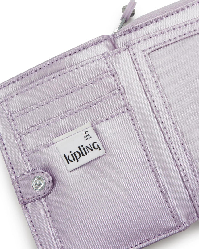 Kipling Portafogli Donna Multitasche in Tessuto Metallic Lilac MONEY LOVE LILIAC METALLIC Kipling