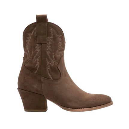 Spatarella Stivaletto Texano Tubolare in Camoscio Marrone - MARIO SPATARELLA