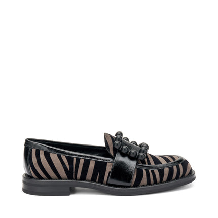 Mocassini Frau Donna in Pelle Zebra Animalier con Fibbia 90E3 VELVET ANIMALIER Frau 