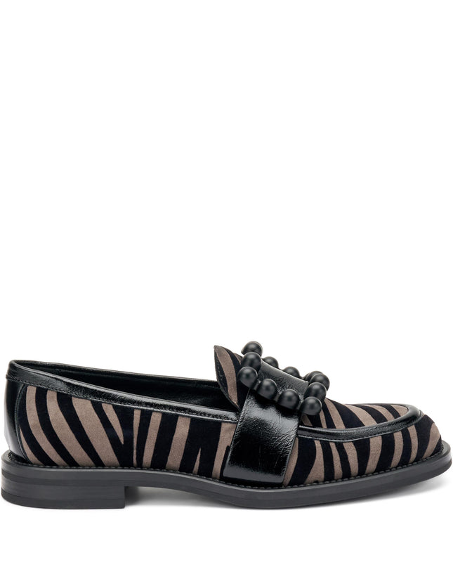 Mocassini Frau Donna in Pelle Zebra Animalier con Fibbia 90E3 VELVET ANIMALIER Frau 