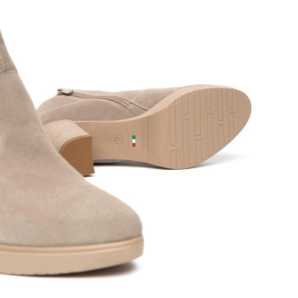 NeroGiardini Stivaletti Donna con Tacco e Plateau in Camoscio Creta - MARIO SPATARELLA