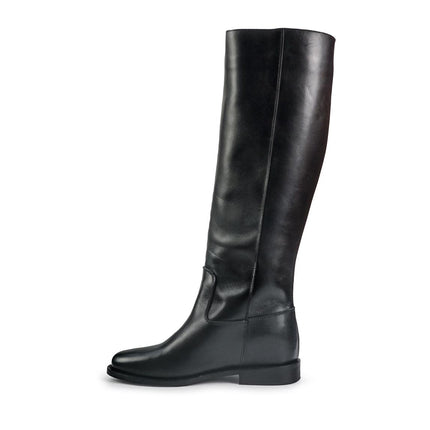 Spatarella Stivali Donna con Zeppa Tubolare in Pelle Nero BZ131 BLACK Spatarella 