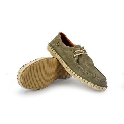 Espadrillas Verbenas Bassa con Lacci da Uomo in Camoscio Kaki Verde TRUMAN SERRAJE KAKI Verbenas 