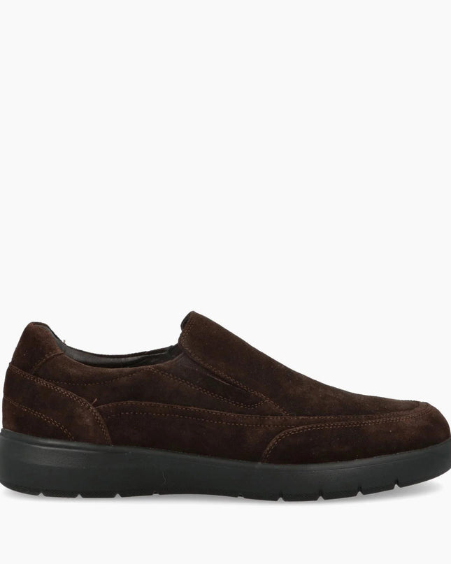 Impronte Mocassini Slip On Chelsea Uomo in Camoscio Marrone STUCKY SLIP ON DARK BROWN Impronte 