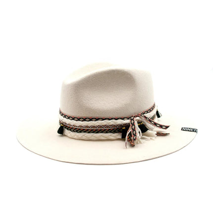 Cappello Fedora Unisex Bianco con Nastro FEDORA THE NORTH WHITE NINETOWEAR 