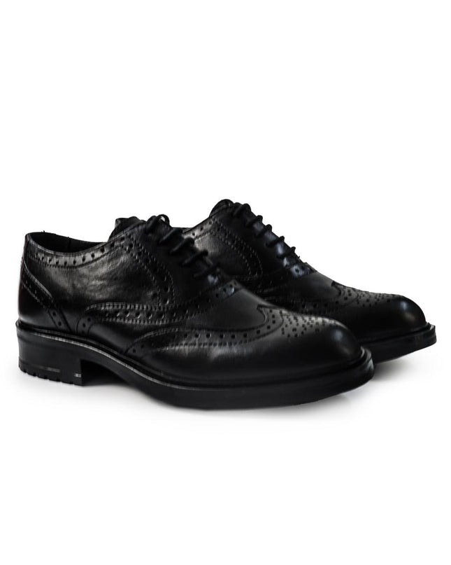 Vueva Francesine Stingate Donna con Impuntura in Pelle Nero WS66R02 SIENA BLACK Vueva 