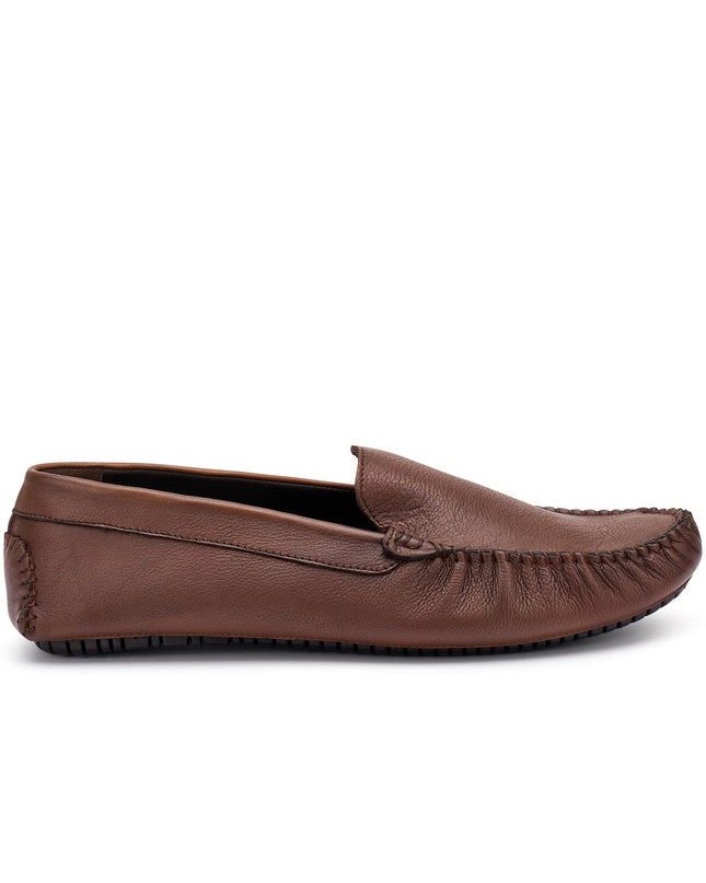 Frau Mocassino Car Shoe Barca Uomo in Pelle Marrone Legno - MARIO SPATARELLA