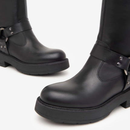 Nero Giardini Stivali Biker Donna in Pelle Nero I411989D NERO 100 Nero Giardini 