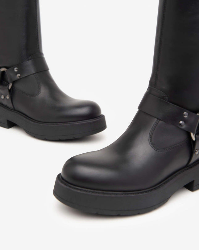 Nero Giardini Stivali Biker Donna in Pelle Nero I411989D NERO 100 Nero Giardini 