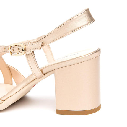 Nero Giardini Sandali Donna con Tacco in Pelle Laminata Sand - MARIO SPATARELLA
