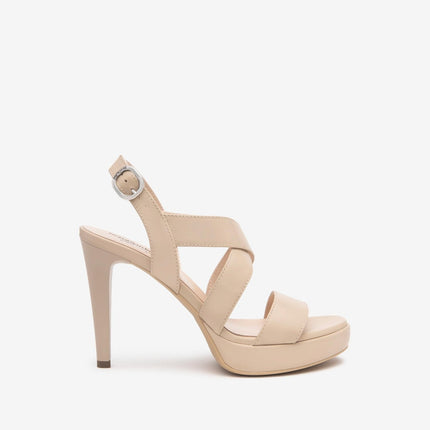 Nero Giardini Sandali Donna con Tacco Alto e Plateau in Pelle Lino - MARIO SPATARELLA