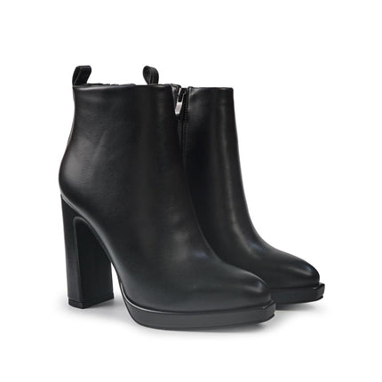 Exe Stivaletti Donna Con Tacco e Plateau in Ecopelle Nero K2417 BLACK Exe 