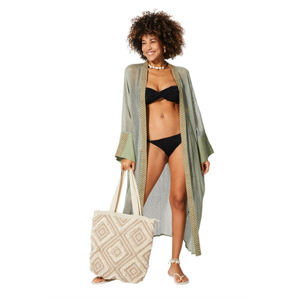 Kimono Estivo Lungo Verde KIMONO ESTIVO MBK5007B La Mano Boho 