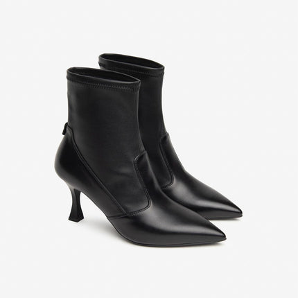 Nero Giardini Stivaletti Elasticizzati con Tacco in Pelle Nero - MARIO SPATARELLA