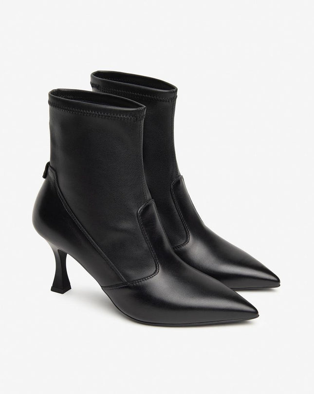 Nero Giardini Stivaletti Elasticizzati con Tacco in Pelle Nero - MARIO SPATARELLA