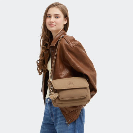 Kipling Borse con Tracolla Multitasche in Tessuto Cuoio Tan DALMA B TAN Kipling 