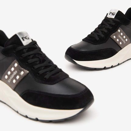 Sneakers Donna Zeppa Pelle Nero I411520D NERO 100 Nero Giardini 