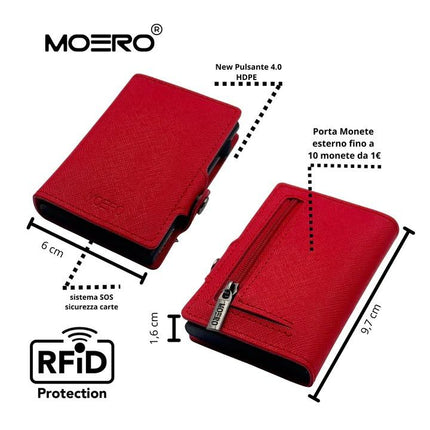 Moero Saffiano Red Zip Portafoglio Slim SAFFIANO RED PASSION ZIP ROSSO Moero 
