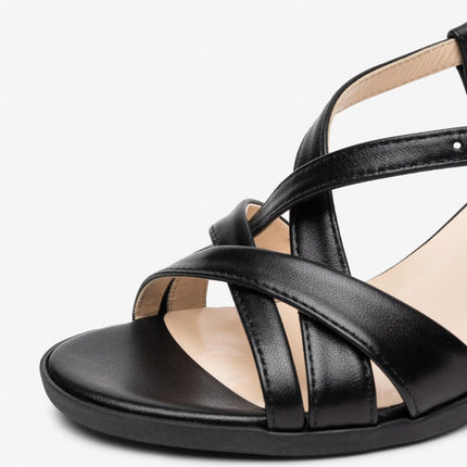 Nero Giardini Sandali Donna con Tacco in Pelle Nera - MARIO SPATARELLA