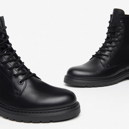 Nero Giardini Stivaletti Anfibi Donna in Pelle Nero - MARIO SPATARELLA