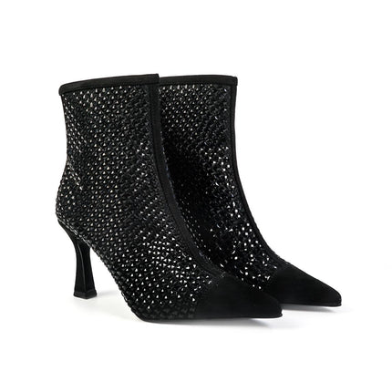 Exe Stivaletti Strass Gioiello Tacco Alto Nero LAMINA 222 BLACK Exe 