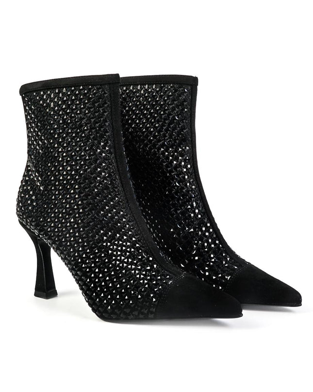 Exe Stivaletti Strass Gioiello Tacco Alto Nero LAMINA 222 BLACK Exe 