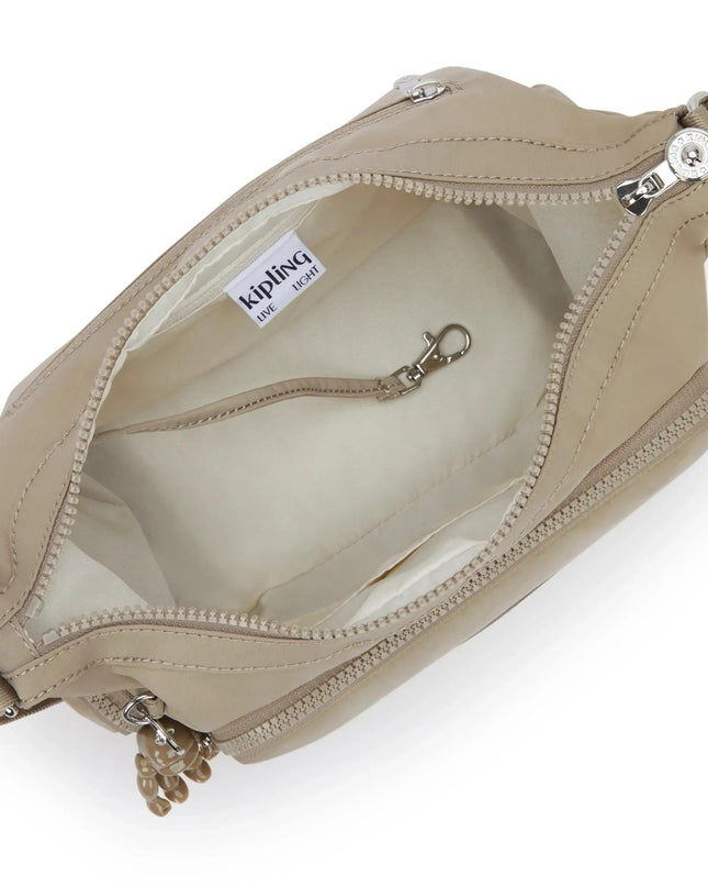 Kipling Borsetta Tracolla Multitasche in Tessuto Beige - MARIO SPATARELLA