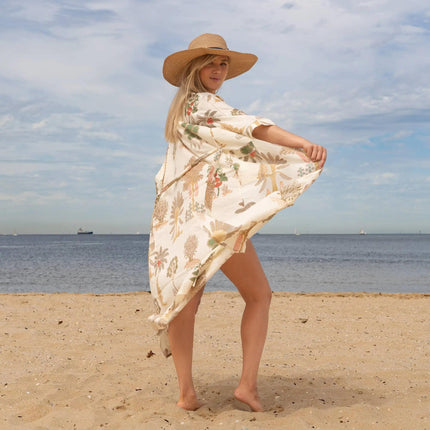 Kimono Caftano in Cotone CWK16 BREEANA Linen 
