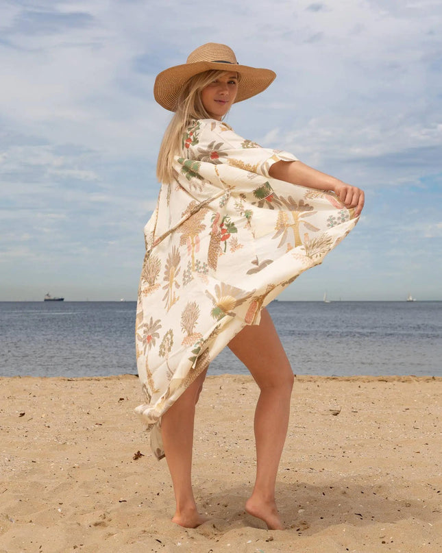 Kimono Caftano in Cotone CWK16 BREEANA Linen 