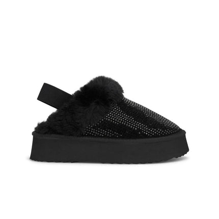 Pantafole Donna Imbottite Strass Nero I241047 CROSTA BLACK Alma en Pena 